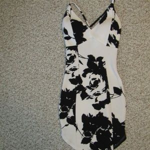 Sexy B&W Floral Mini w/ Criss Cross Straps